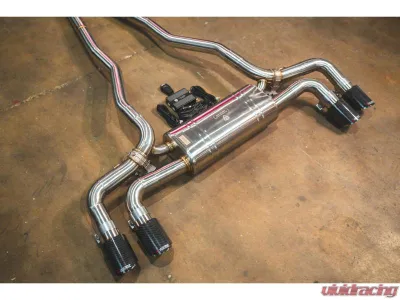 Valvetronic Designs Brushed Steel Tips Stainles-Steel Valved Sport Exhaust System BMW G30 530i | 540i 2017-2024 - BMW.G30.530i.VSES.BR.RC