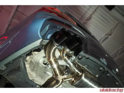 BMW Valvetronic Designs 4" Brushed Steel Titanium Valved Exhaust System for G30 M550i 2017-2023 - BMW.G30.M550i.VSES.TI.TIBRT