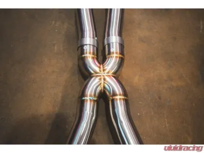 BMW Valvetronic Designs 4" Brushed Steel Titanium Valved Exhaust System for G30 M550i 2017-2023 - BMW.G30.M550i.VSES.TI.TIBRT