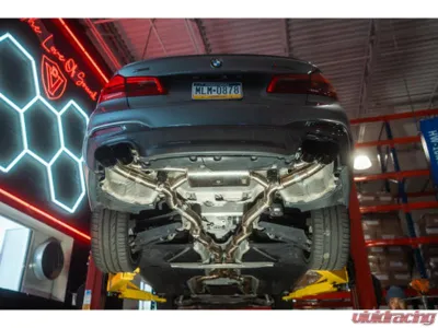 BMW Valvetronic Designs 4" Brushed Steel Titanium Valved Exhaust System for G30 M550i 2017-2023 - BMW.G30.M550i.VSES.TI.TIBRT