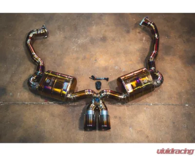 Valvetronic Designs Anodized Gold Valved Sport Exhaust System w/ Free Flow Race Front Pipes Porsche Cayman | Boxster 2012-2016 - POR.981.VSES.FFH.AG