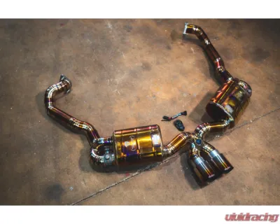 Valvetronic Designs Anodized Gold Valved Sport Exhaust System w/ Free Flow Race Front Pipes Porsche Cayman | Boxster 2012-2016 - POR.981.VSES.FFH.AG