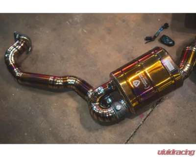 Valvetronic Designs Anodized Gold Valved Sport Exhaust System w/ Free Flow Race Front Pipes Porsche Cayman | Boxster 2012-2016 - POR.981.VSES.FFH.AG