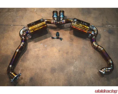 Valvetronic Designs Anodized Gold Valved Sport Exhaust System w/ Free Flow Race Front Pipes Porsche Cayman | Boxster 2012-2016 - POR.981.VSES.FFH.AG