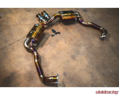 Valvetronic Designs Anodized Gold Valved Sport Exhaust System w/ Free Flow Race Front Pipes Porsche Cayman | Boxster 2012-2016 - POR.981.VSES.FFH.AG