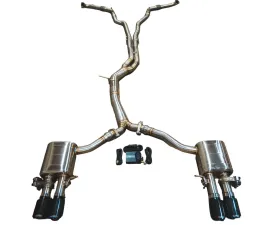 Valvetronic Designs Audi B9 S4 S5 3.0L T304 Stainless Steel Catback Exhaust Black Tips