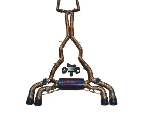 BMW Valvetronic Designs F90 M5 M8 4.4L Titanium Catback Exhaust Black Tips