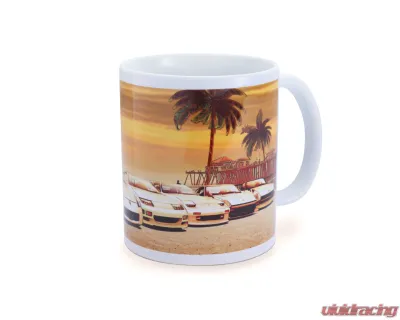 Tomei White Z Car Sunset Huntington Beach Mug - TG601A-NS00E