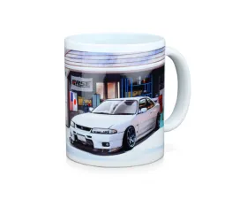 Tomei White R33 Gt-R Car Life Garage Mug