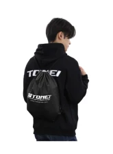 Tomei Black Drawstring Bag TH201F-0000A, Durable Fabric, Adjustable Size, Versatile Use                                     - TH201F-0000A - Image 2