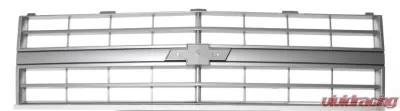 AMD Argent Gray Single Headlight Premium Grille OE Style with Emblem Mount Chevrolet Blazer | Suburban 1985-1988 - 150-4085-11