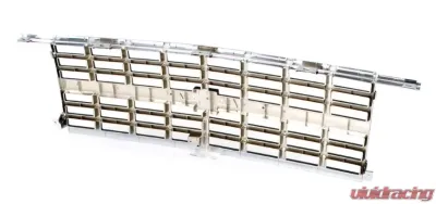 AMD Chrome/Dark Gray Dual Headlights Premium Grille OE Style with Emblem Mount Chevrolet Blazer | C/K 30 | Suburban 1989-1991 - 150-4389-4