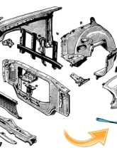 AMD LH Fender to Radiator Support Brace Ford Galaxie 1961-1964                                     - 220-8961-L - Image 3