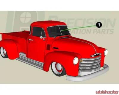 AMD Windshield Gasket Seal w/o Trim Groove Chevrolet | GMC 1947-1953 - G-WBL4235SGM