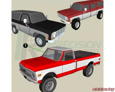 AMD Windshield Gasket Seal w/o Trim Groove Chevrolet | GMC 1967-1972 - G-WBL685