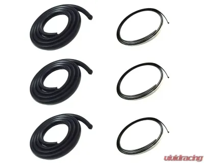 AMD Back Glass Gasket Seal Set w/ Chrome Lockstrip - 6pcs Chevrolet | GMC 1947-1954 - G-WKT4755DLXCH