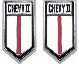 AMD Chevy II LH | RH Door Panel Emblem - Pair Chevrolet Chevy II 1966-1967