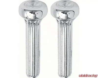 AMD Chrome Ribbed Door Lock Knob - Pair Buick | Chevrolet | Oldsmobile | Pontiac 1968-1974 - K-K546