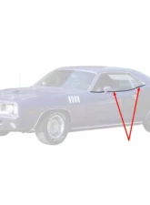 AMD Anodized Aluminum Door & Quarter Top Edge Molding Set - 4pcs Plymouth Barracuda Coupe 1970-1974                                     - K-MN1472 - Image 2