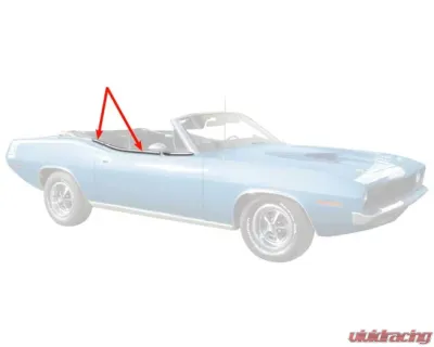 AMD Door Top Edge Moldings - Pair Plymouth Barracuda Convertible 1970-1971 - K-MN2114
