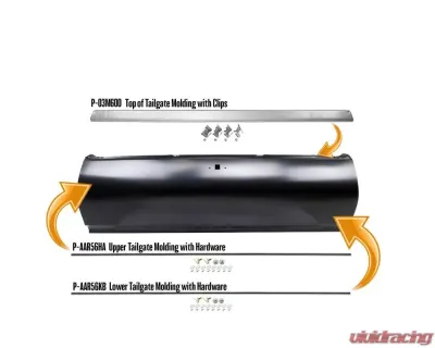 AMD Lower Tailgate Molding w/ Hardware Chevrolet El Camino 1968-1969 - P-AAR56KB