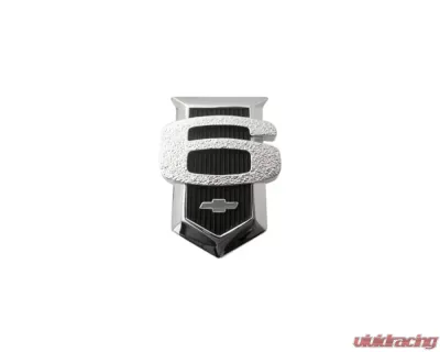 AMD Black "6" Fender Shields - Pair Chevrolet 1962-1964 - T-3016