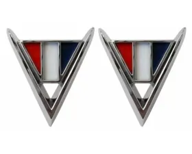 AMD V Logo Fender Emblems - Pair Chevrolet 1964