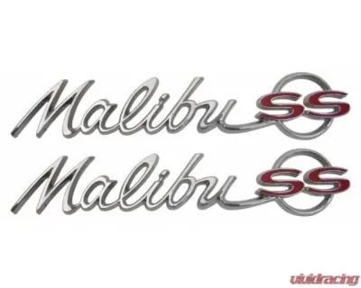 AMD "Malibu SS" Quarter Panel Emblems - Pair Chevrolet Chevelle 1964 - T-4010