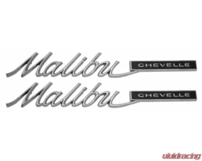 AMD "Malibu CHEVELLE" Quarter Panel Emblems - Pair Chevrolet Chevelle 1965 - T-4211
