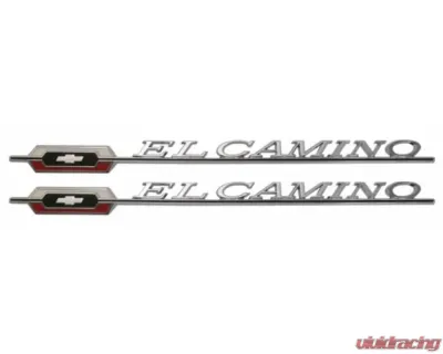 AMD "El Camino" Bedside Emblems w/ Bowtie Logo - Pair Chevrolet El Camino 1966 - T-4841