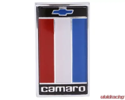 AMD "Camaro" Header Panel Emblem w/ Orange Bowtie Logo Chevrolet Camaro 1975-1977 - T-6843