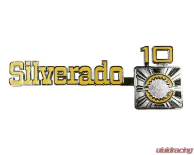 AMD "Silverado 10" Front Fender Emblems - Pair Chevrolet C/K 10 1975-1980 - T-9902