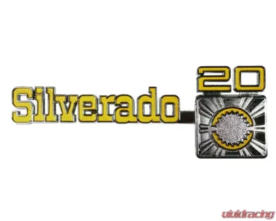 AMD "Silverado 20" Front Fender Emblems - Pair Chevrolet C/K 20 1975-1980 - T-9903