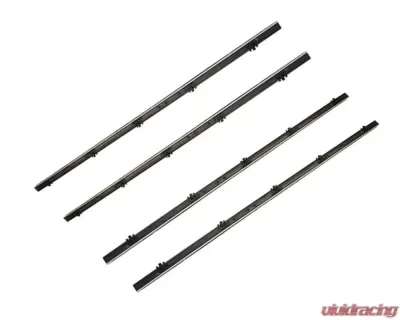 AMD Inner & Outer Front Door Beltline Window Felts w/ Chrome Bead - 4pcs Chevrolet | GMC 1967-1972 - U-KG2079
