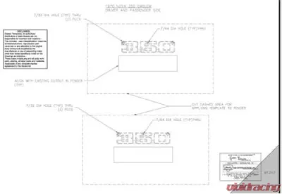 AMD Fender Emblem Template Kit For 350 Emblem Chevrolet Nova 1970 - W-1242