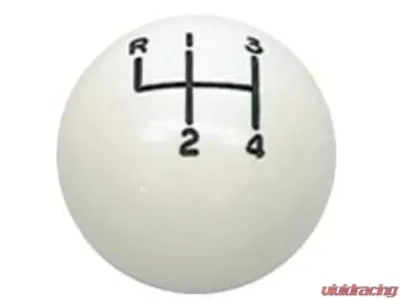 AMD White 4-Speed Hurst Shifter 3/8 Inch Thread Shift Ball - W-183A