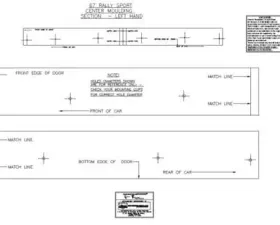 AMD Lower Body Molding Template Kit Chevrolet Camaro1967