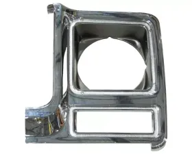 AMD LH Chrome / Dark Gray Plastic Round Headlamp Headlamp Bezel Chevrolet Blazer | C/K | Suburban 1979-1980