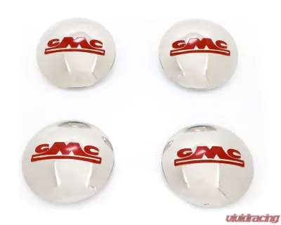 AMD Hub Cap Set - Stainless w/ Red GMC 4pcs GMC Pickup Suburban 1947-1953 - X994-4947-SS