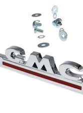 AMD Hood Side Emblems Pair GMC Chrome and Red GMC Pickup | Suburban 1947-1950                                     - X999-4947-31P - Image 2