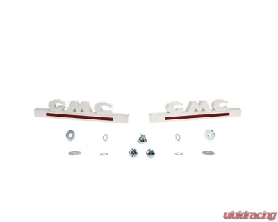 AMD Hood Side Emblems Pair GMC White and Red GMC Pickup | Suburban 1951-1953 - X999-4951-31P