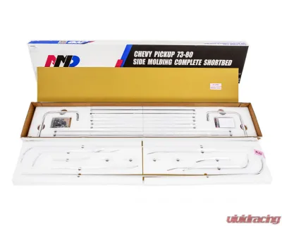 AMD Polished Complete Premium Body Molding Set Chevrolet | GMC Short Bed Fleetside C/K Sqaurebody Truck 1973-1980 - 299-4073-6S