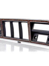 AMD Chrome/Woodgrain Dash Bezel w/ AC Ford F-100 | F-150 | F-250 | F-350 Truck | Bronco 1973-1979                                     - 460-4573-WAC - Image 2