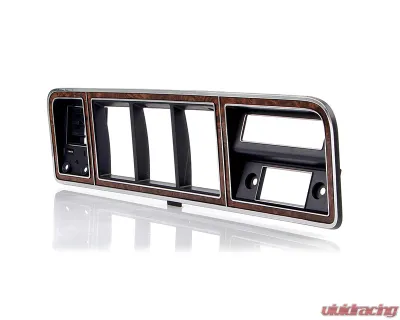 AMD Chrome/Woodgrain Dash Bezel w/ AC Ford F-100 | F-150 | F-250 | F-350 Truck | Bronco 1973-1979 - 460-4573-WAC