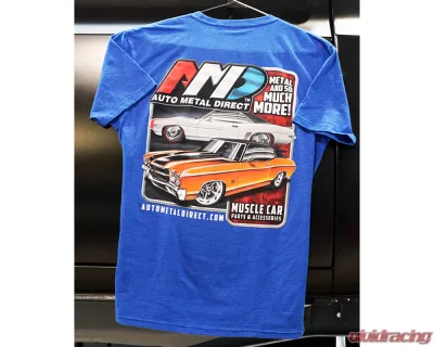 AMD Royal Blue GM Car T-Shirt - AMDGMCAR-L
