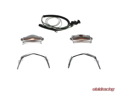 AMD Pair Hood Scoop Complete Bezel & Lamp Assemblies w/ Wiring Harness Ford Fairlane GT 1967 - E-67PDLFULLSET