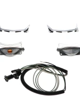 AMD Pair Hood Scoop Complete Bezel & Lamp Assemblies w/ Wiring Harness Ford Fairlane GT 1967                                     - E-67PDLFULLSET - Image 3