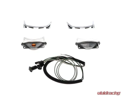 AMD Pair Hood Scoop Complete Bezel & Lamp Assemblies w/ Wiring Harness Ford Fairlane GT 1967 - E-67PDLFULLSET
