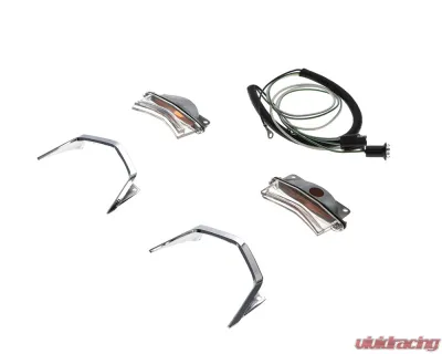 AMD Pair Hood Scoop Complete Bezel & Lamp Assemblies w/ Wiring Harness Ford Fairlane GT 1967 - E-67PDLFULLSET