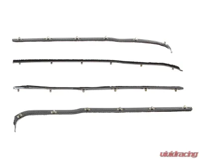 AMD 4-Piece Black Front Door Beltline Window Felts Ford F-100 | F-250 | F-350 Pickup 1961-1966 - R-FT104